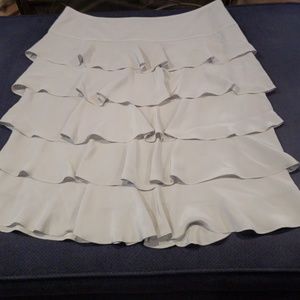 Talbots silver 100% silk ruffled skirt